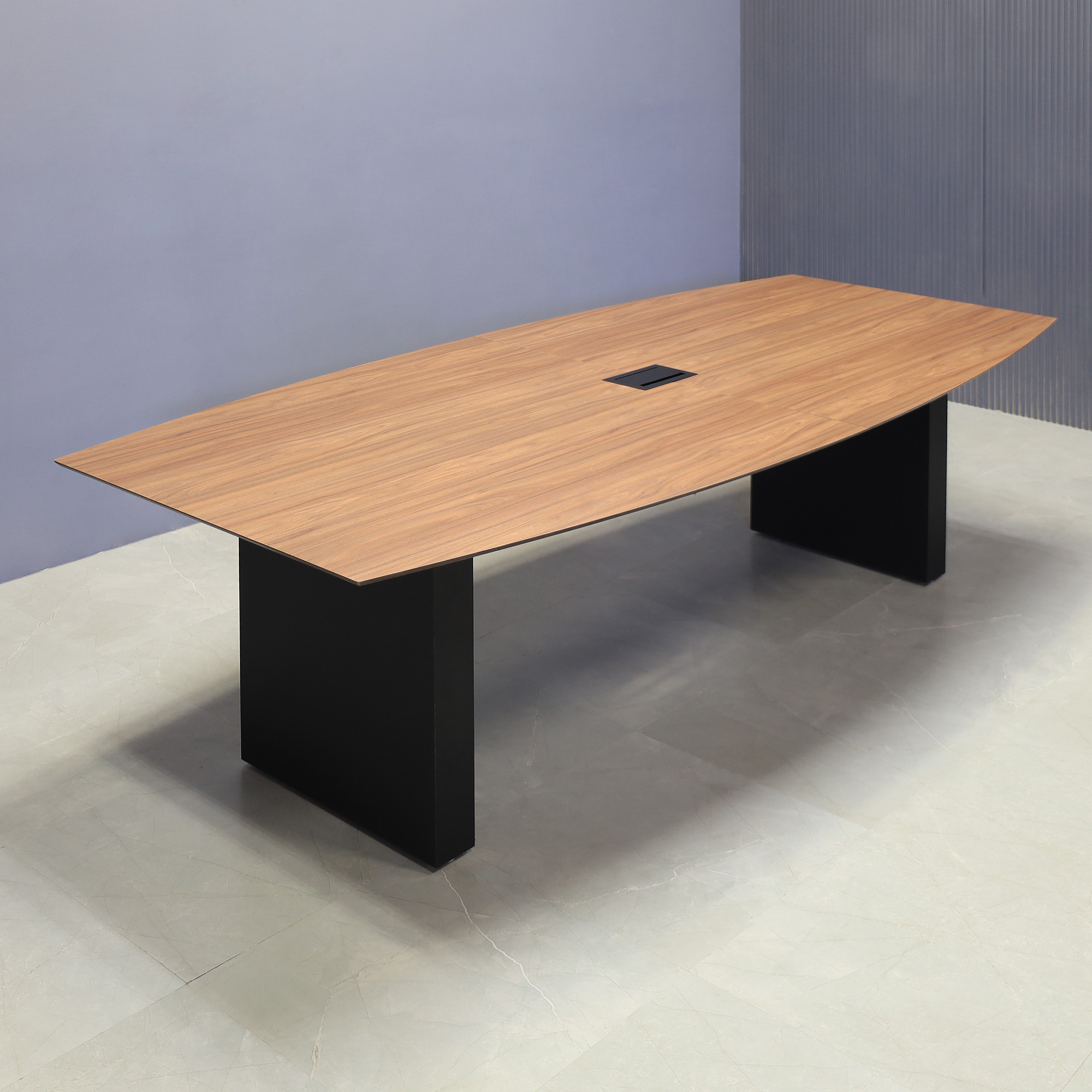 Aurora Boat Conference Table in Italian Walnut Engineered Surface Top - 106 In. - Stock #87