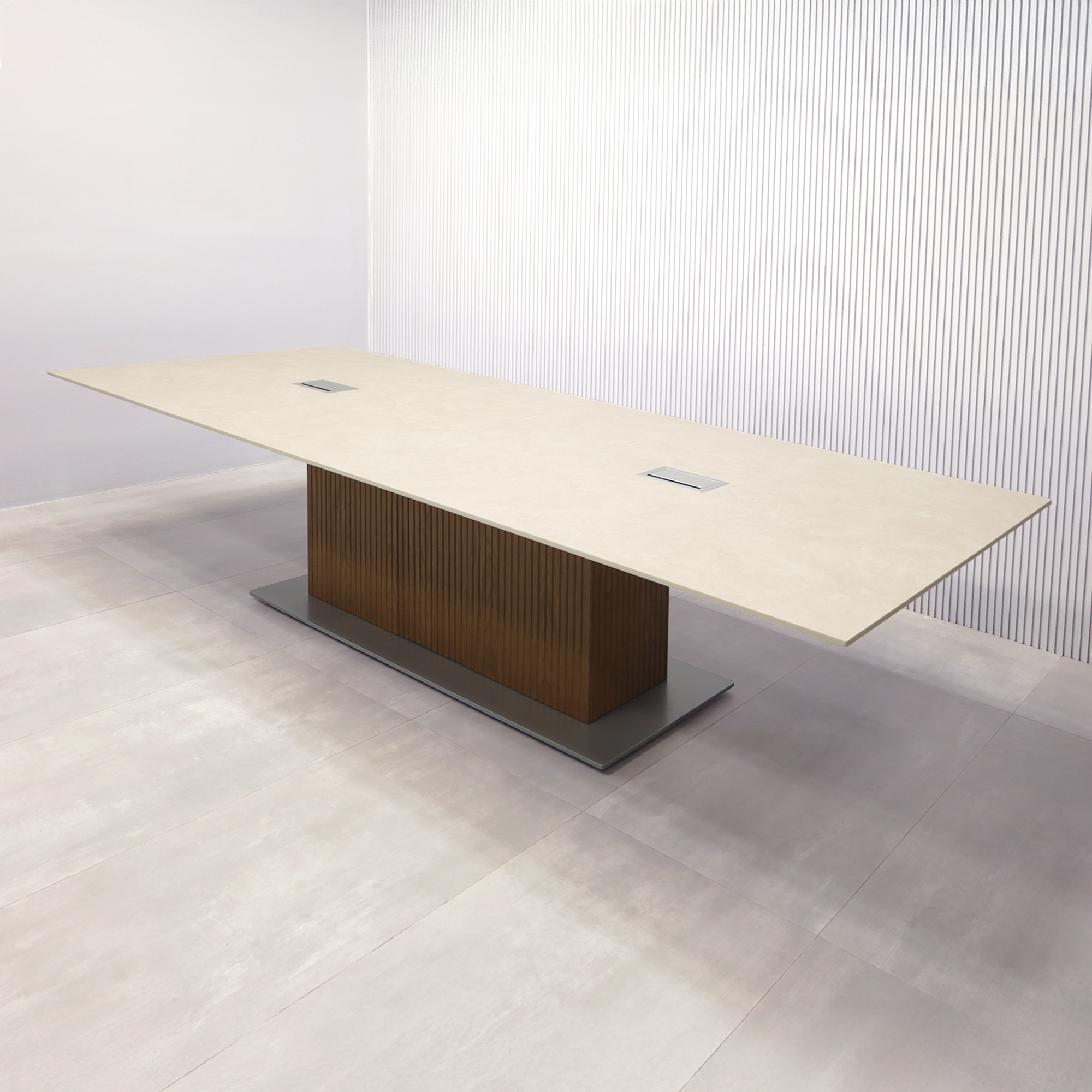 Aurora Rectangular Shape Conference Table with Engineered Surface Top and X3 Base