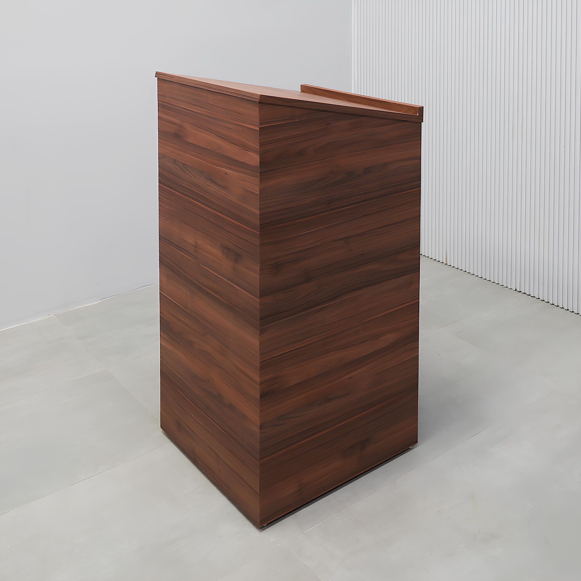 New Lectern Podium & Host Desk with Walnut Amber PVC Desk - 24 In. - Stock #281