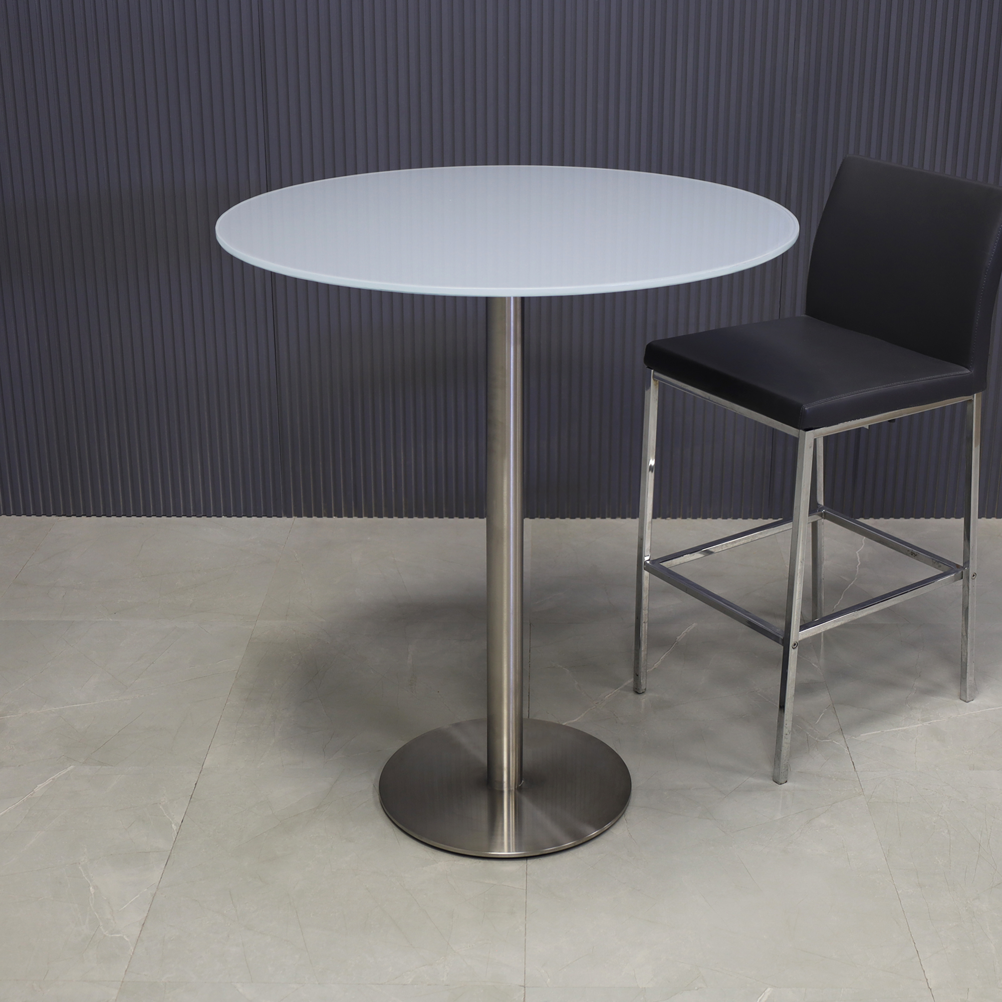 California Round Tempered Glass Bar Table