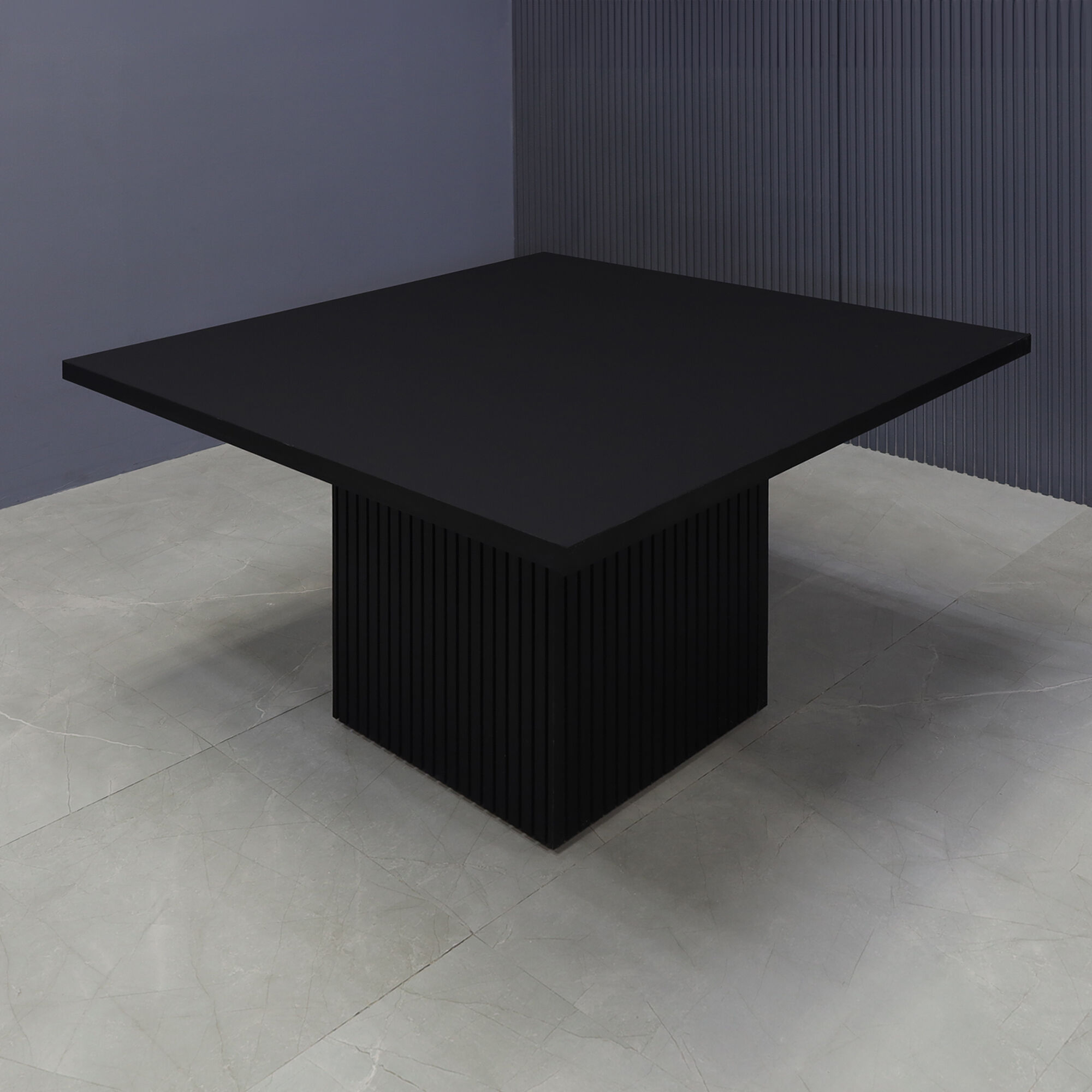 54-inch Newton Square Conference Table in black traceless laminate top & base.