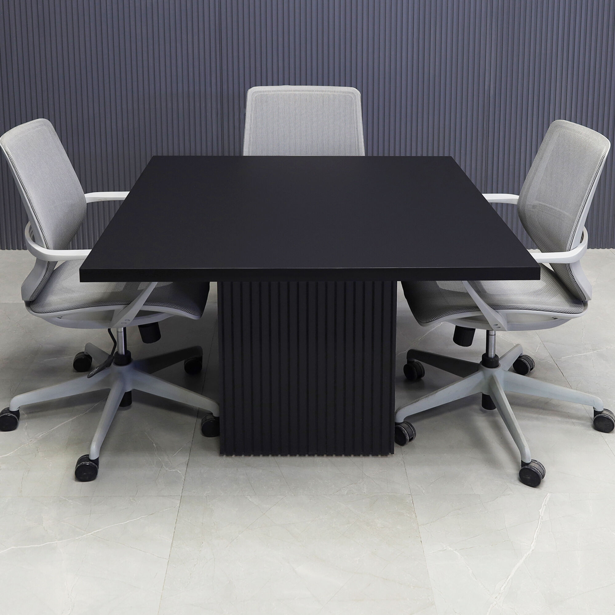Newton Square Shape Conference Table in Black Traceless Laminate Top - 42 In. - Stock #30