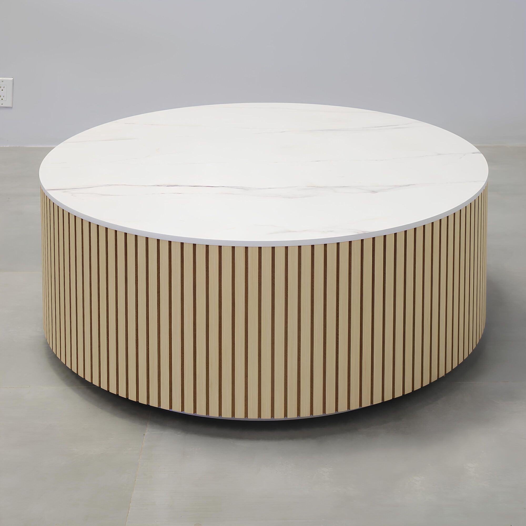 Norfolk Round Lobby Table with Solenne Marble Engineered Surface Top  - 42 In. - Stock #51