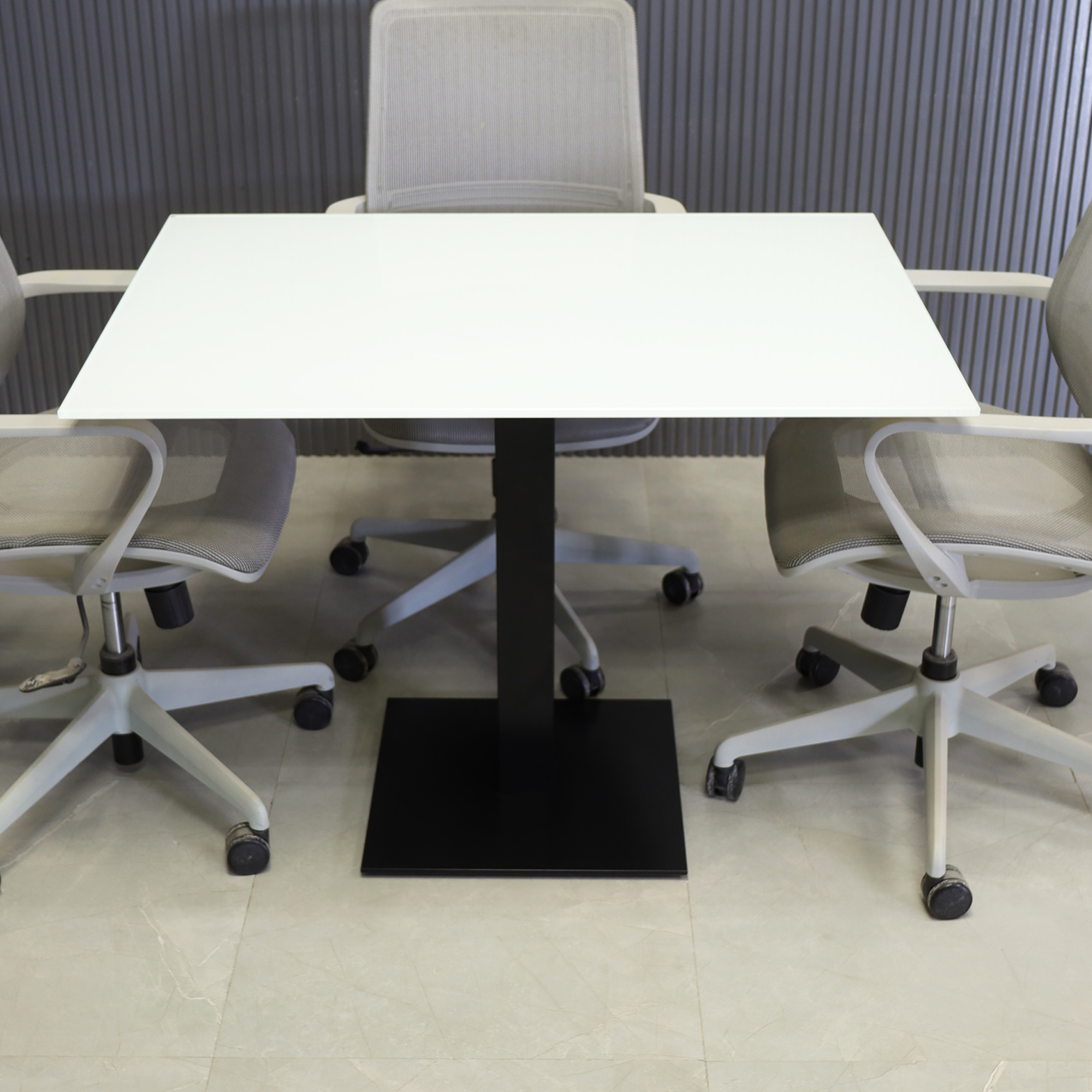 California Rectangular/Square Tempered Glass Cafeteria Table