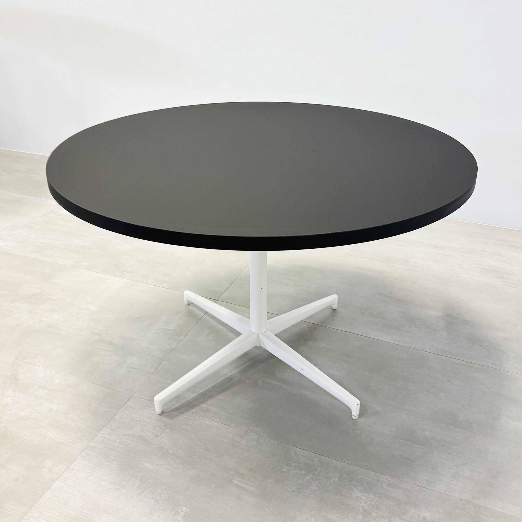 Newton Round Conference Table with Star Base in Black Traceless Laminate Finish - 48 In. - Stock #168