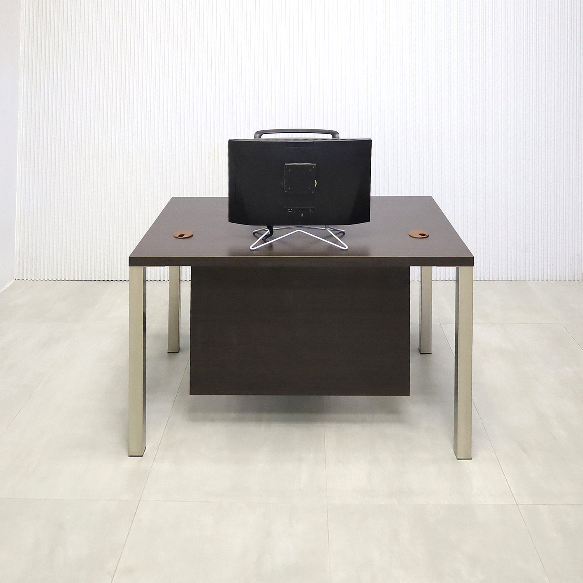 Dallas Straight Executive Desk with Ebony Recon Matte Laminate - 48 In. - Stock #77