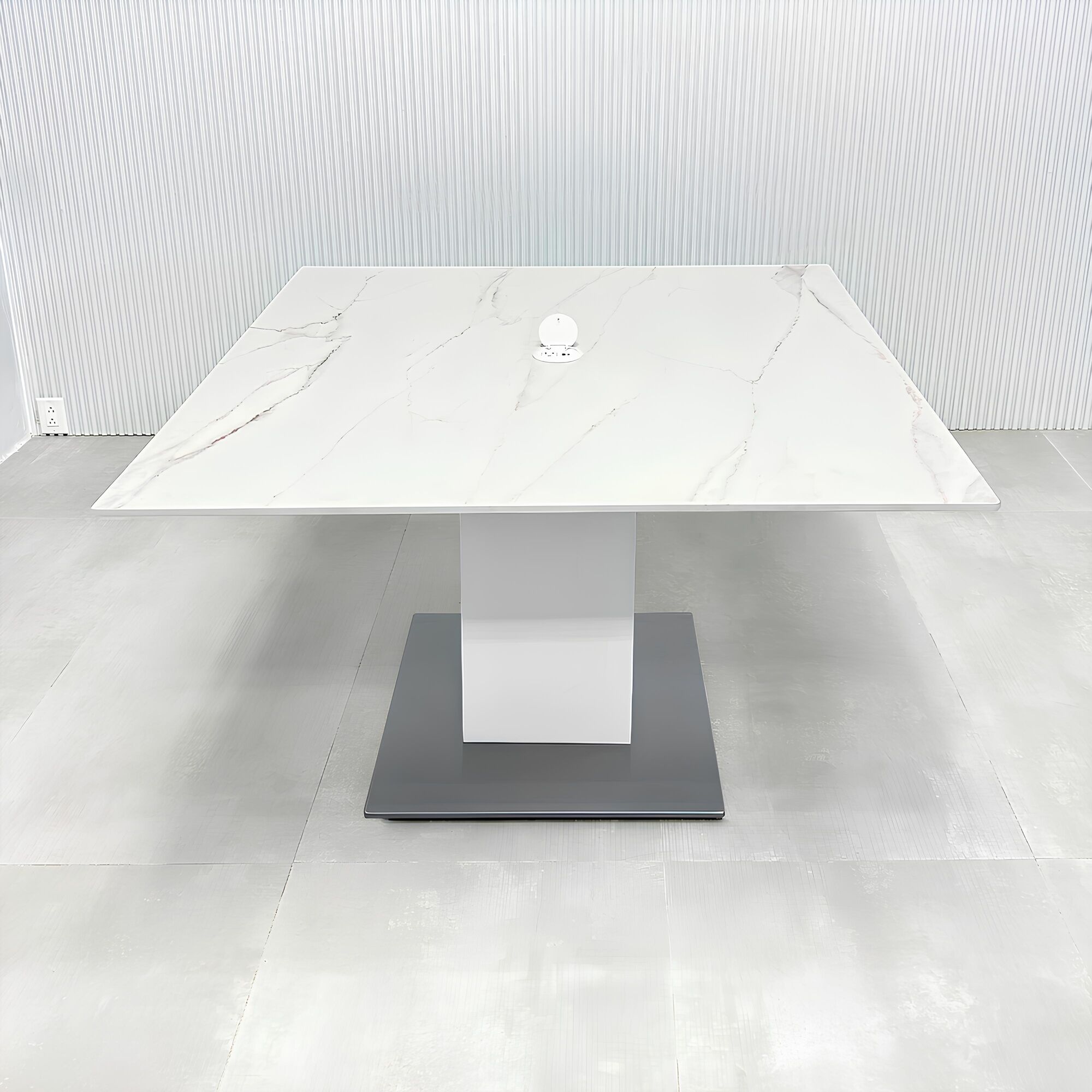 Aurora X3 Square Conference Table with 1/2 Solenne Engineered Surface Top - 46 Sq. - Stock #163