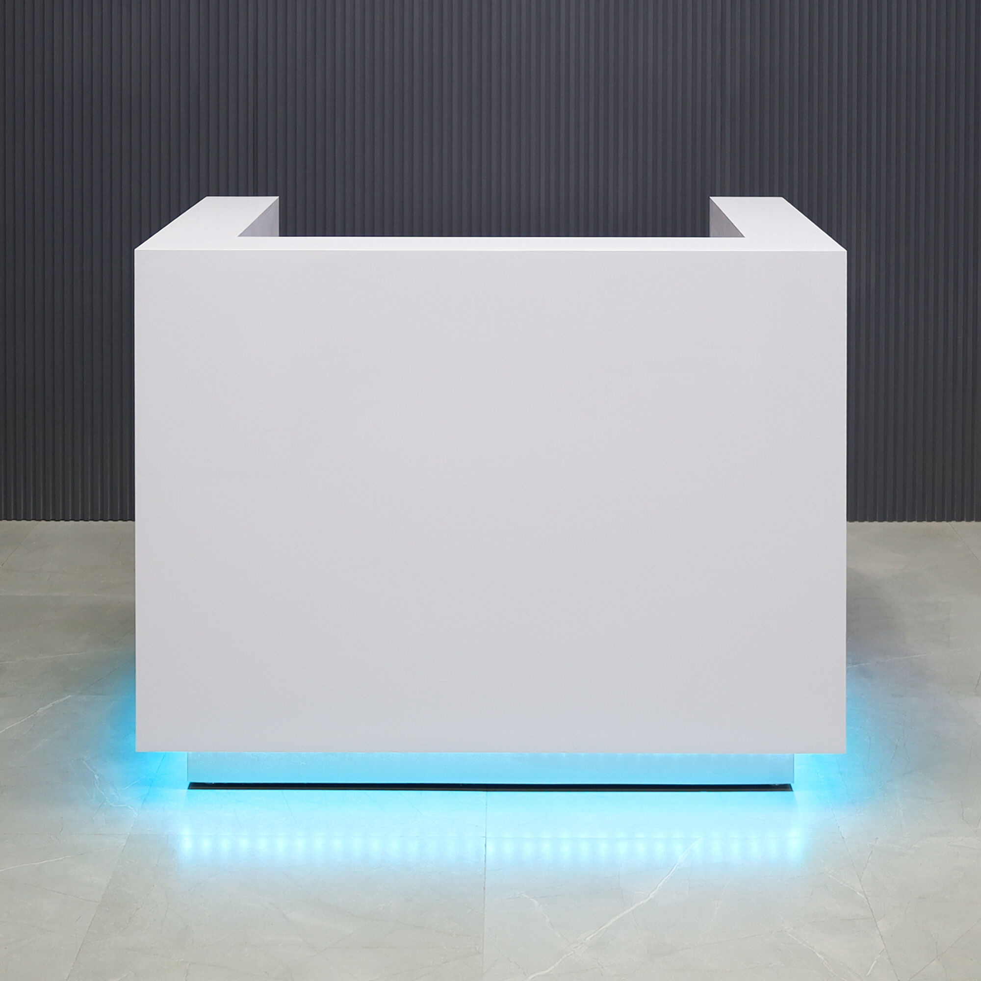 Dallas U-Shape Reception Desk in White Gloss Laminate Desk - 48 In. - Stock #216