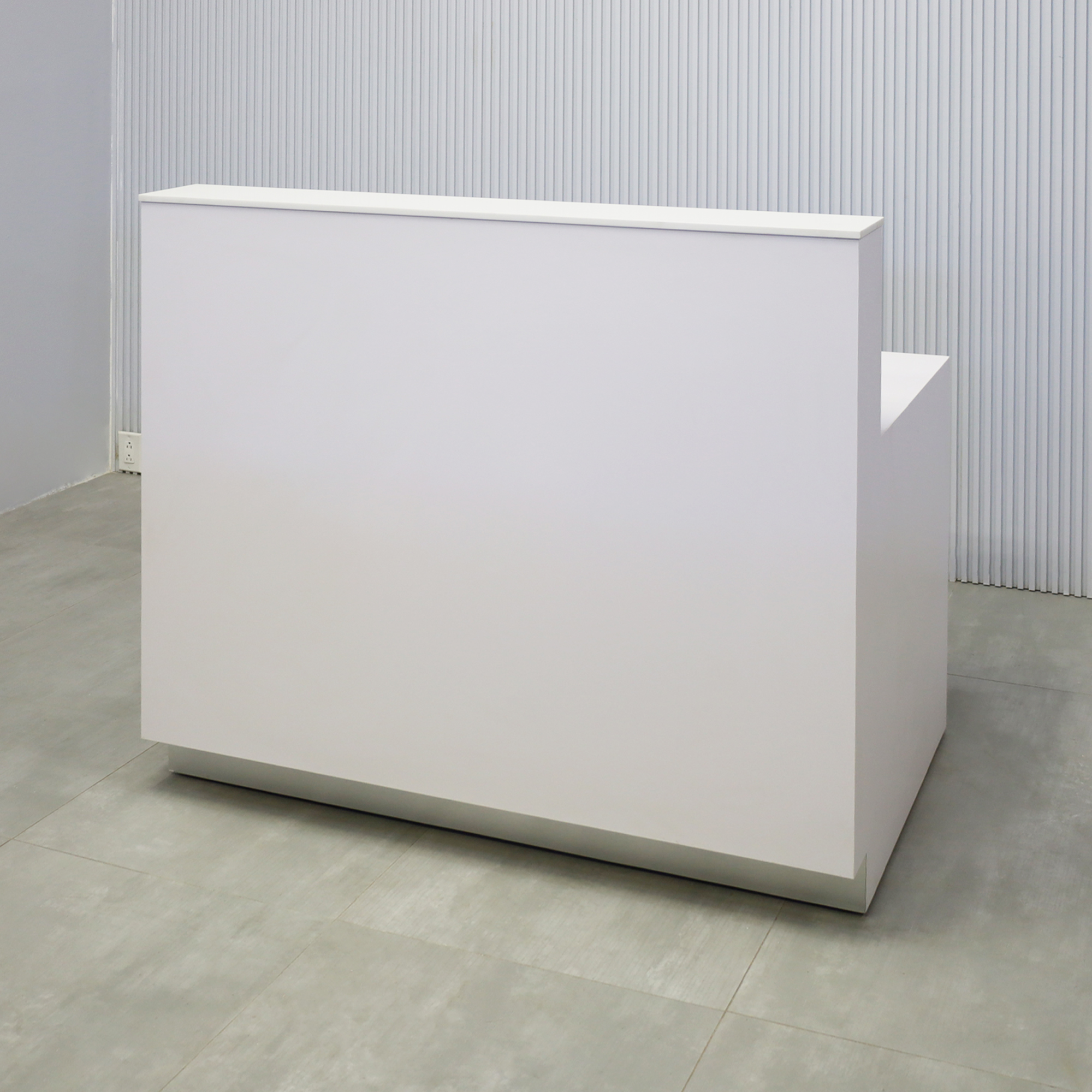 Dallas Straight Reception Desk with White Matte Laminate  - 48 In. - Stock #315