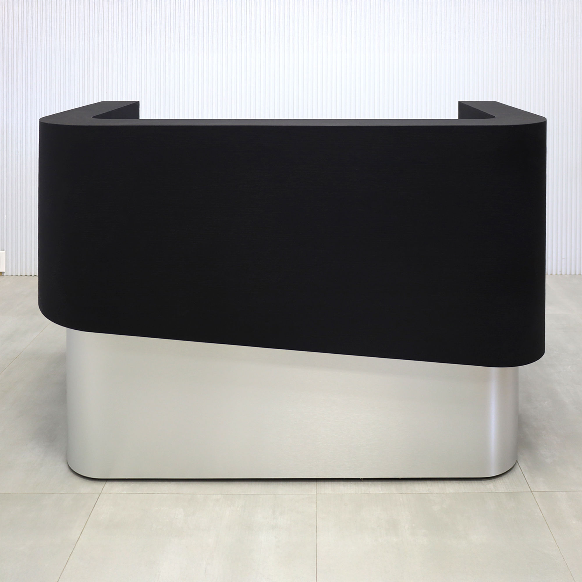 Nola Curved Standing Desk Black Cider Matte Laminate - 60 In. - Stock #322
