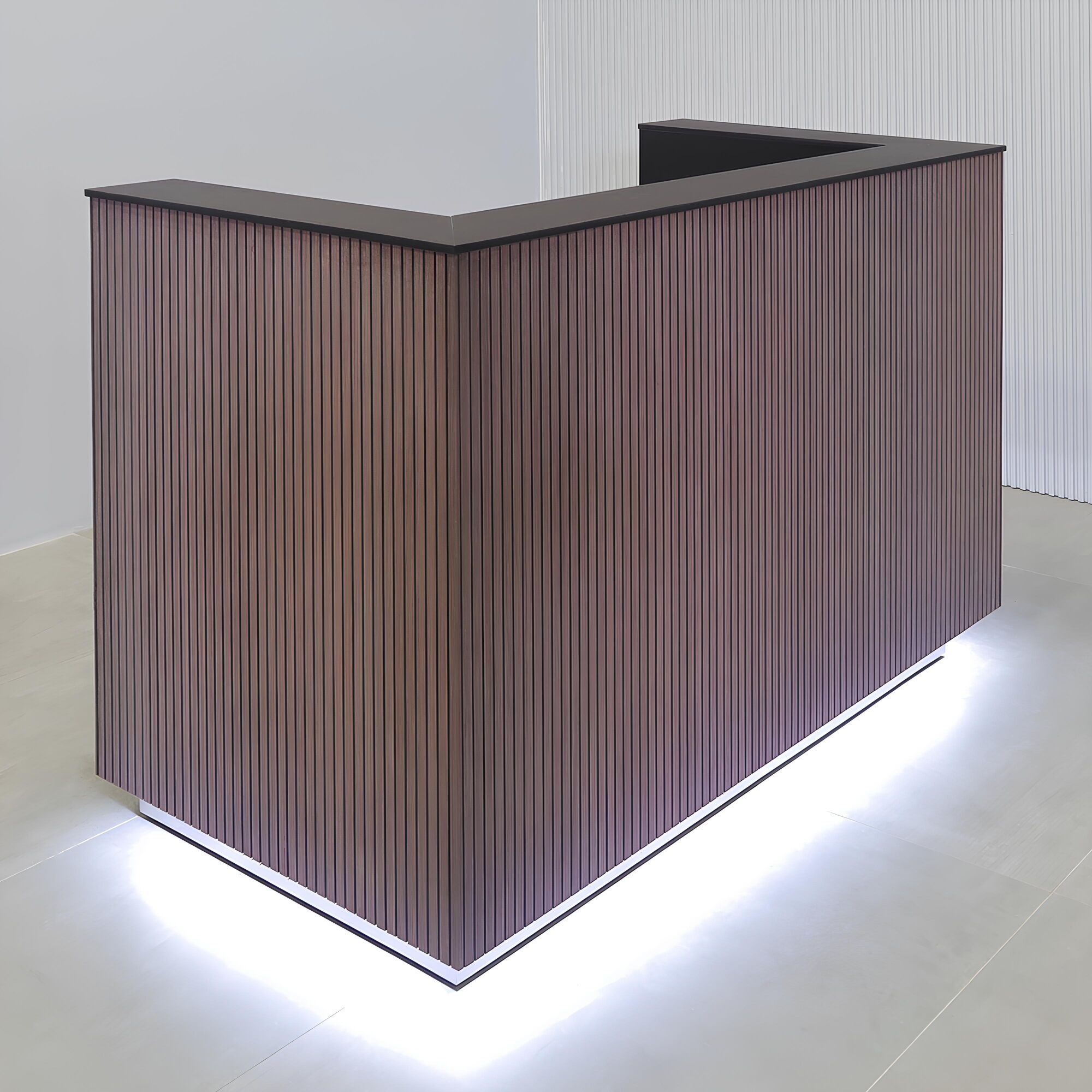 Dallas U Shape Reception Desk with Black Traceless Engineered Surface Top - 60 In. - Stock #269