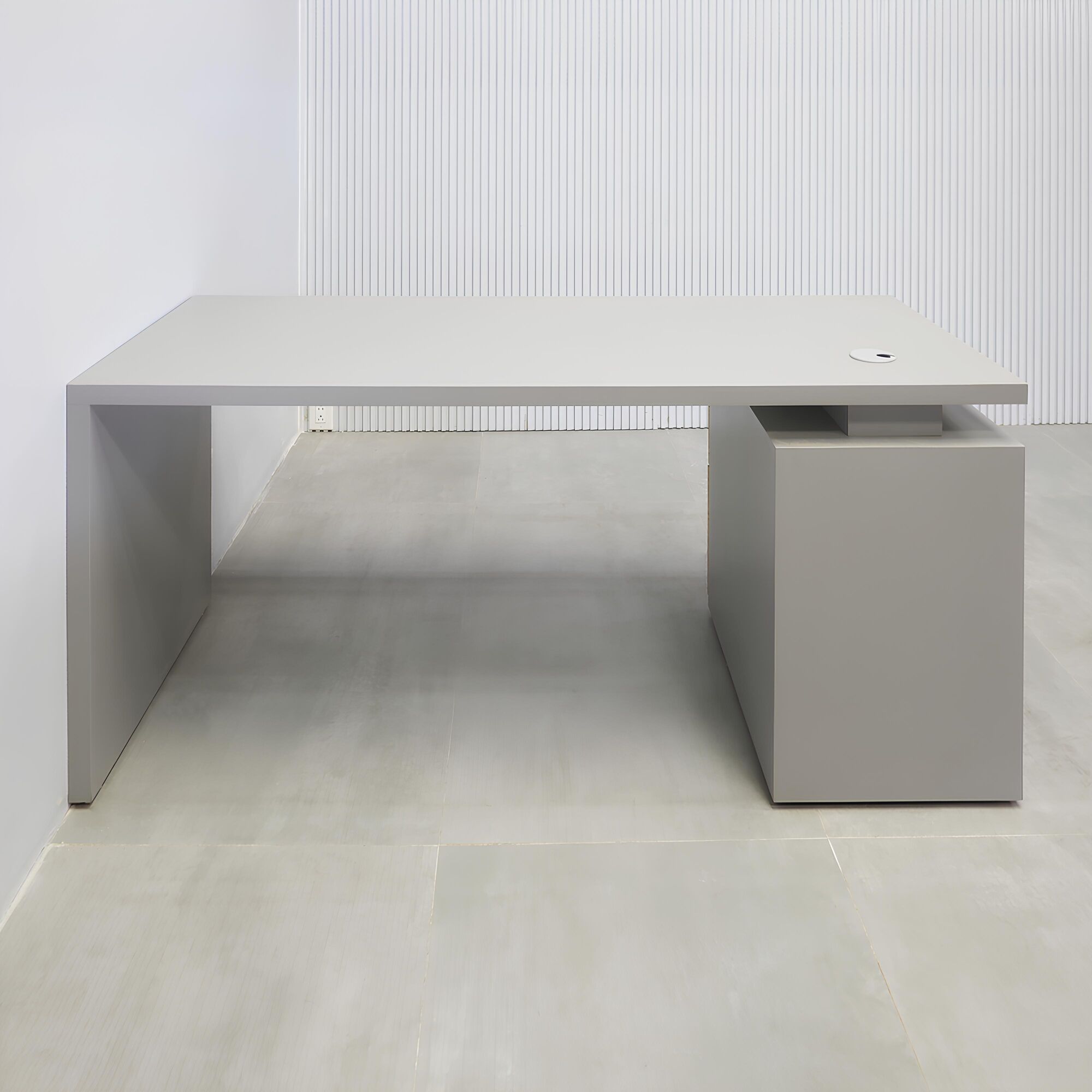 Denver Straight Executive Desk with Fog Gray Matte Laminate Top - 60 In. - Stock #60