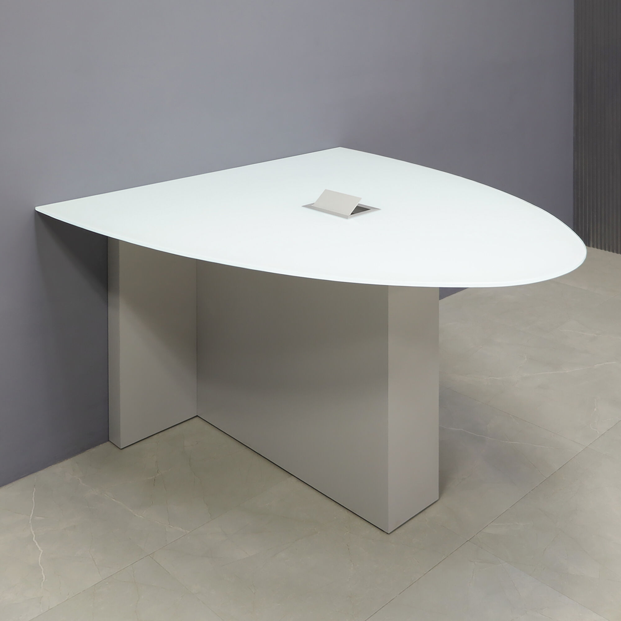 Raleigh Collaboration Table in White Tempered Glass Top - 60 In. - Stock #2