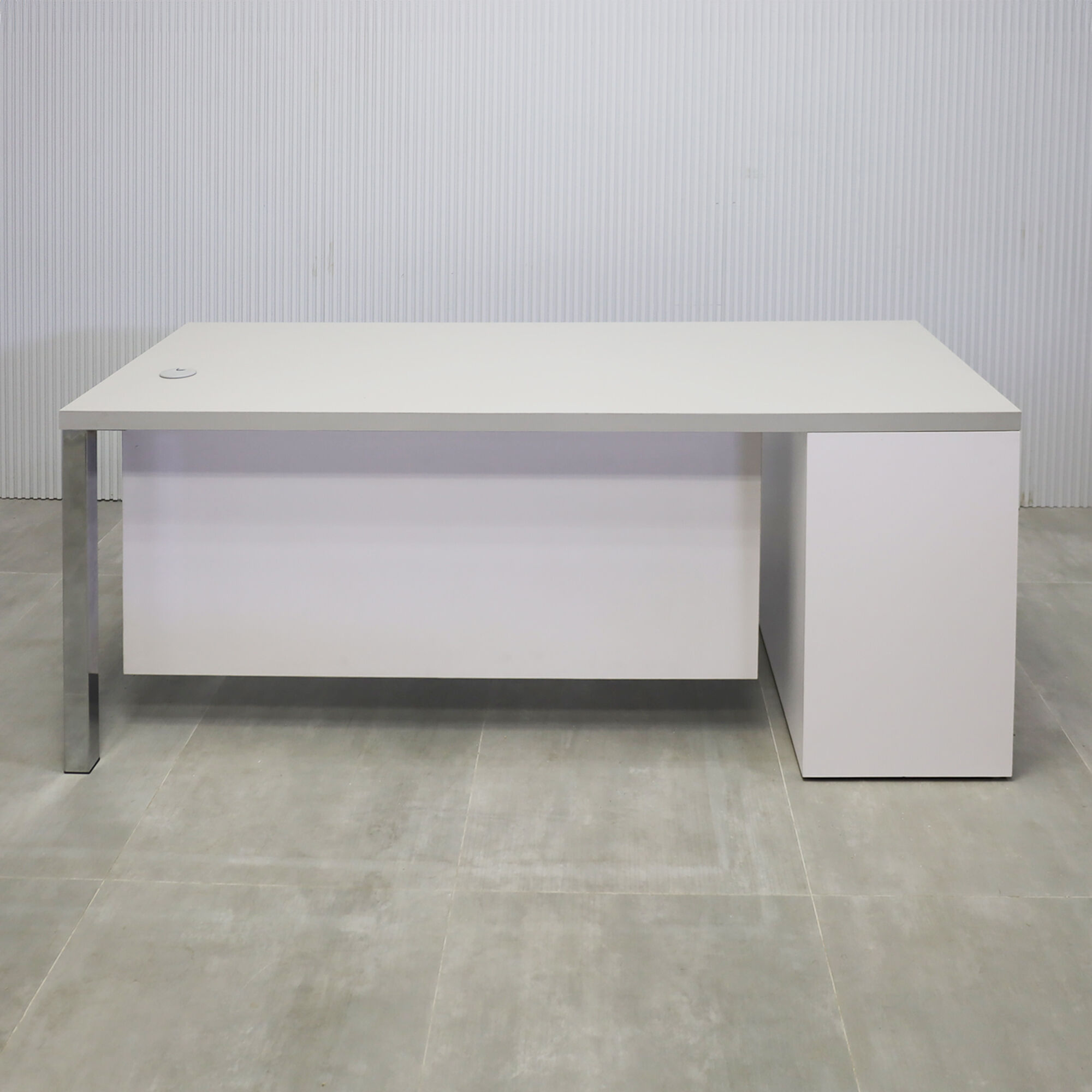 Dallas Straight Executive Desk with Cabinet in Folkstone Gray Matte Laminate Top - 72 In. - Stock #53