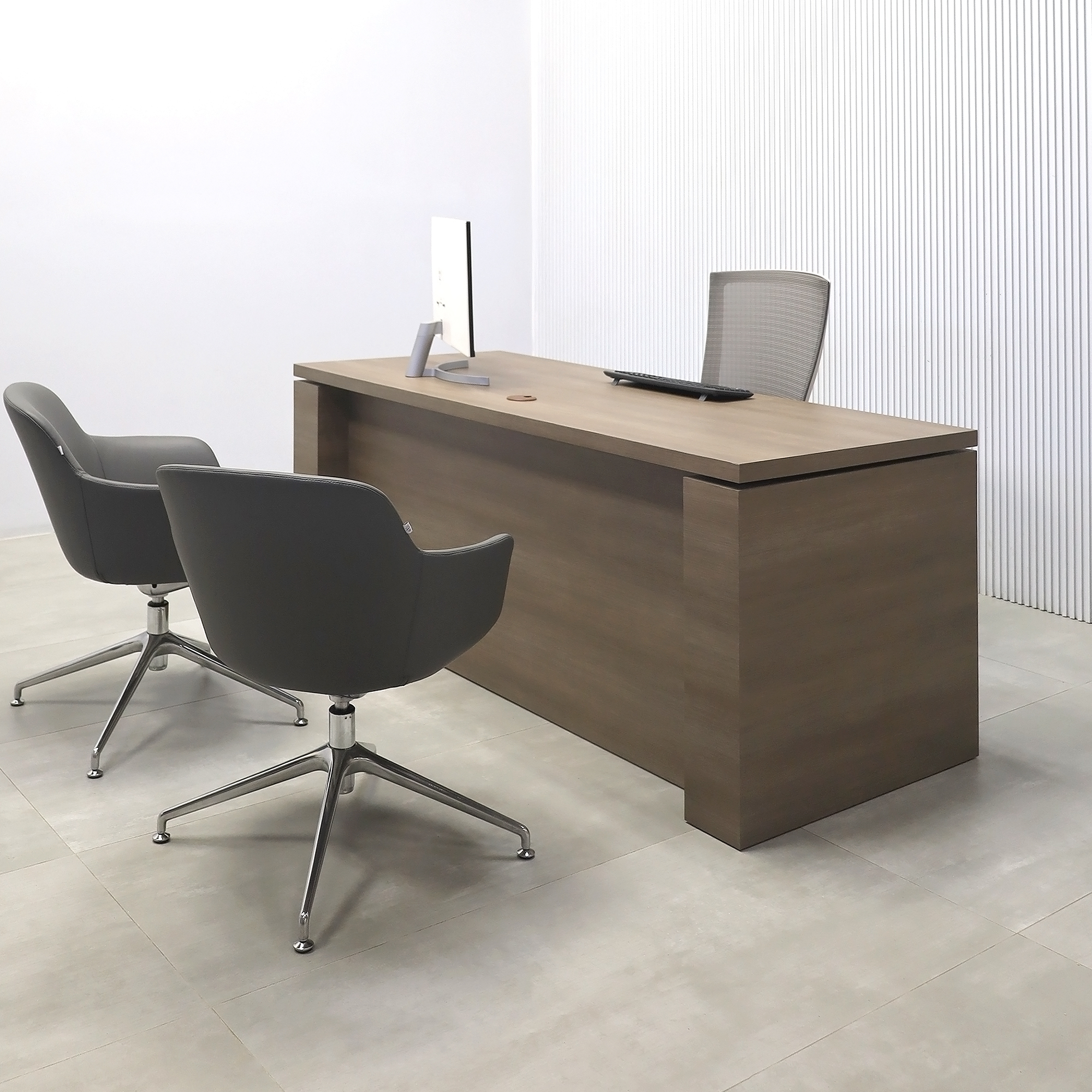 Denver Straight Laminate Executive Desk with Sit-Stand Mechanism