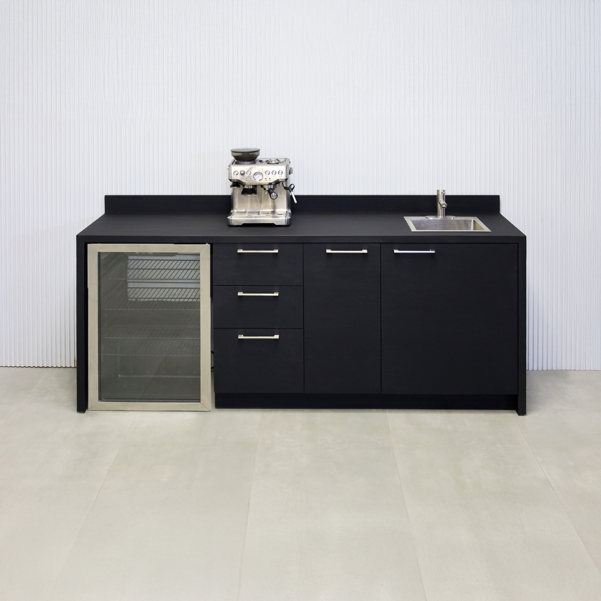 Sweetwater Kitchenette with Black Cinder Matte Laminate Finish - 84 In. - Stock #41