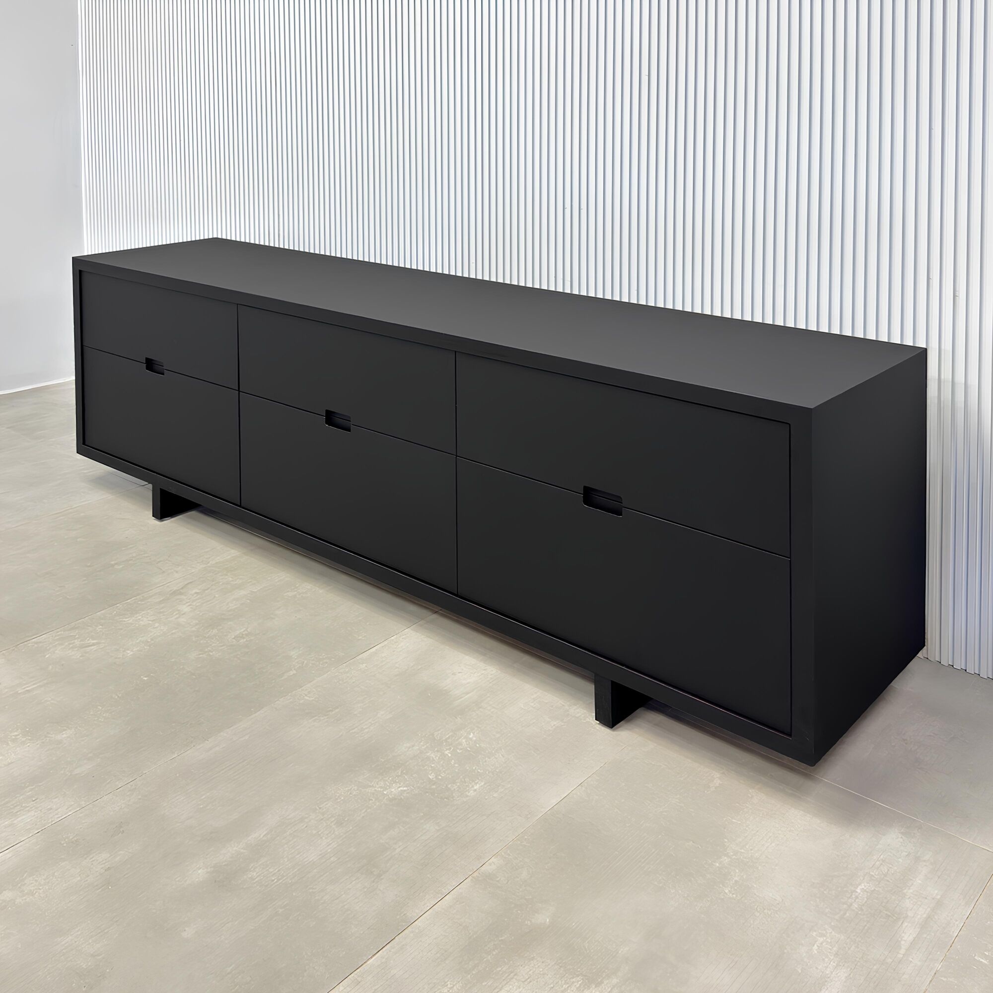 Seattle Storage Credenza with Black Traceless Laminate - 90 In. - Stock #34