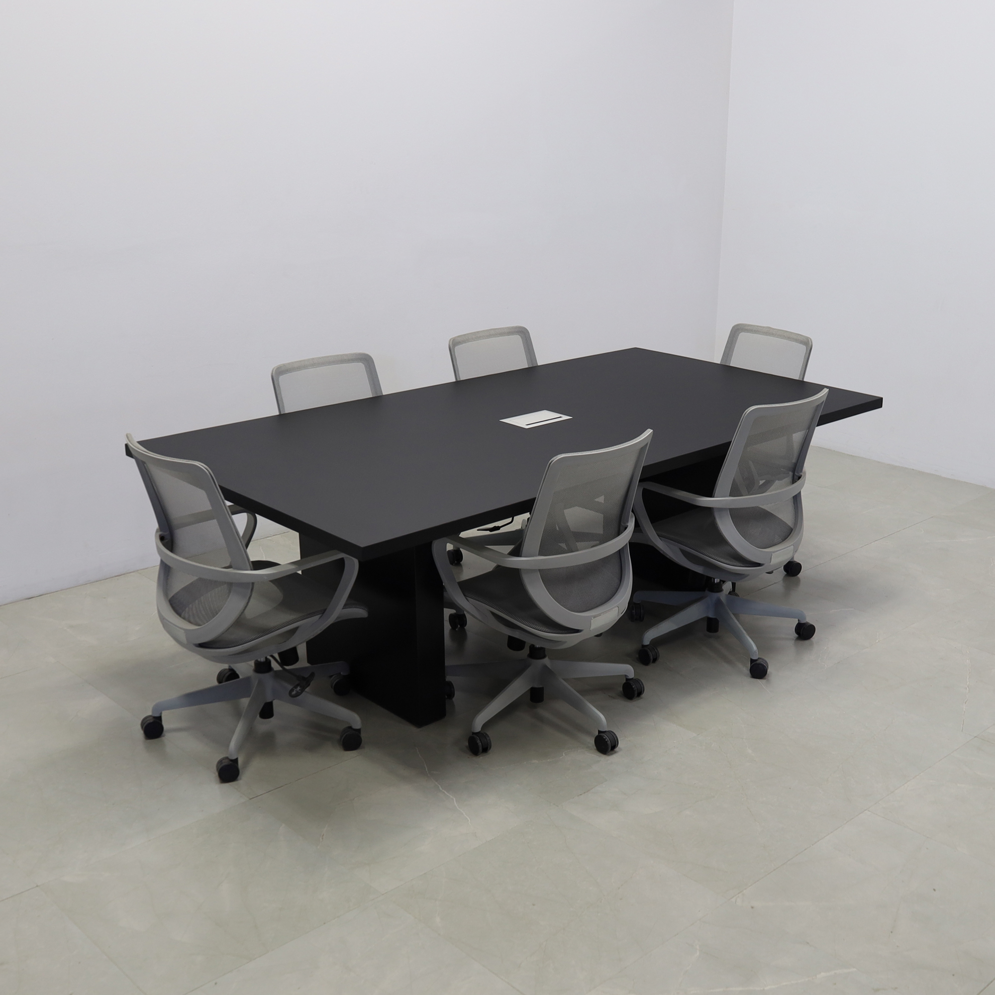 Newton Rectangular Conference Table In Black Traceless Laminate Top - 92 In. - Stock #5