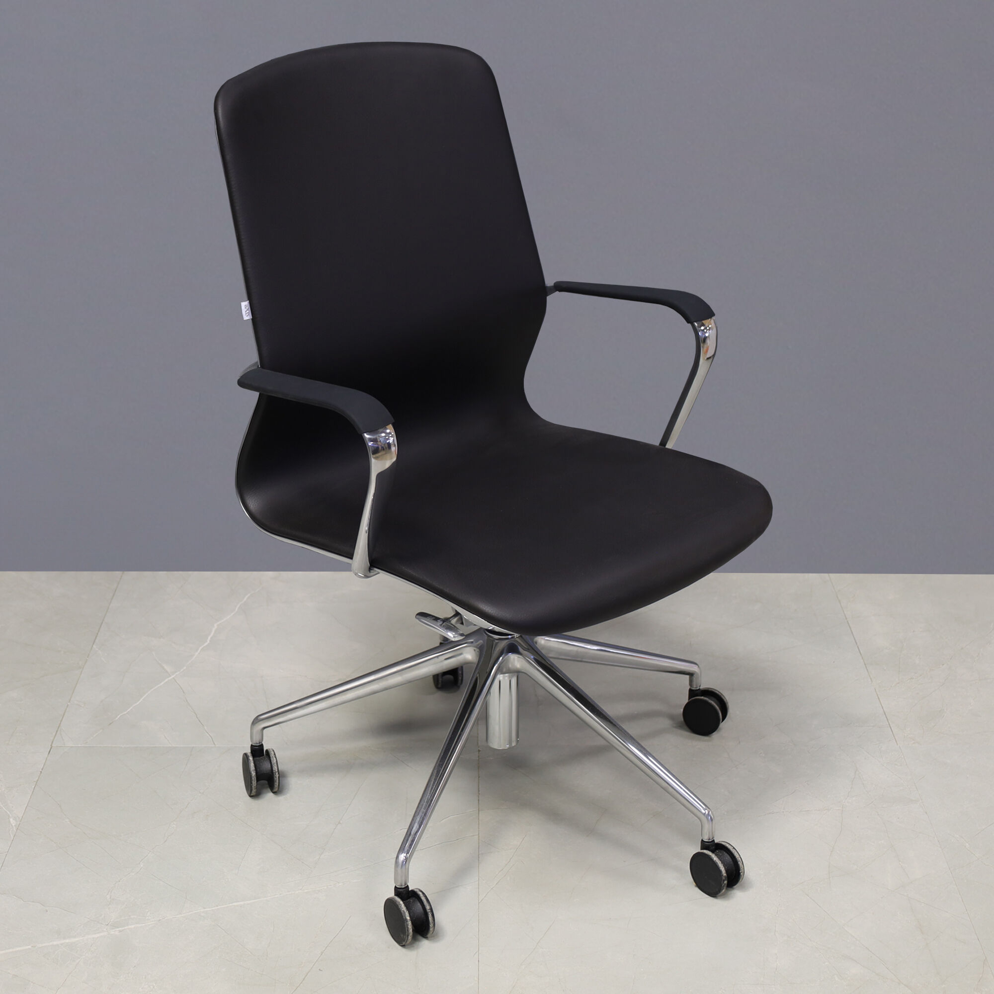 Arpina Conference and Meeting Room Chair in black upholstery, shown here.