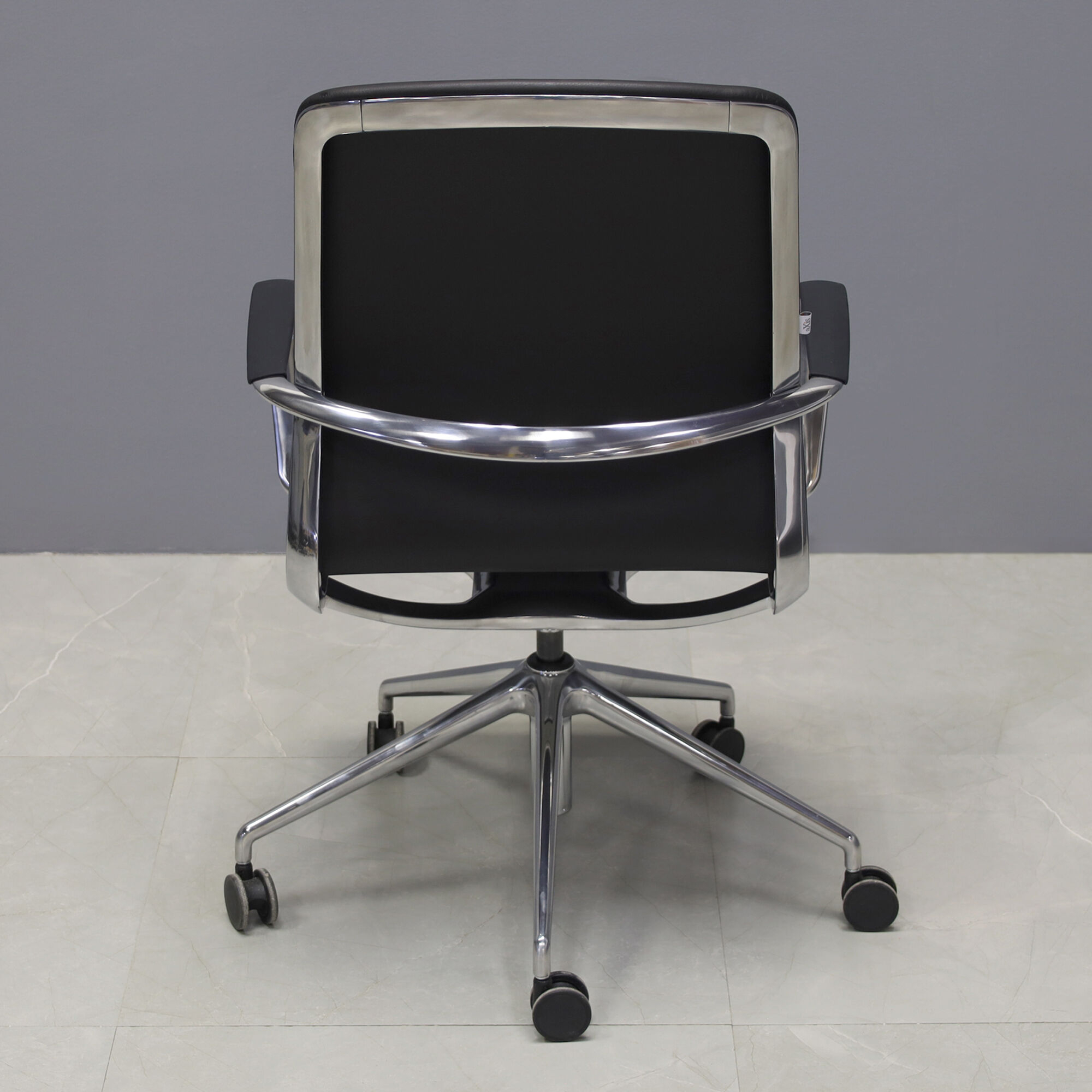 Arpina Conference and Meeting Room Chair in black upholstery, shown here.