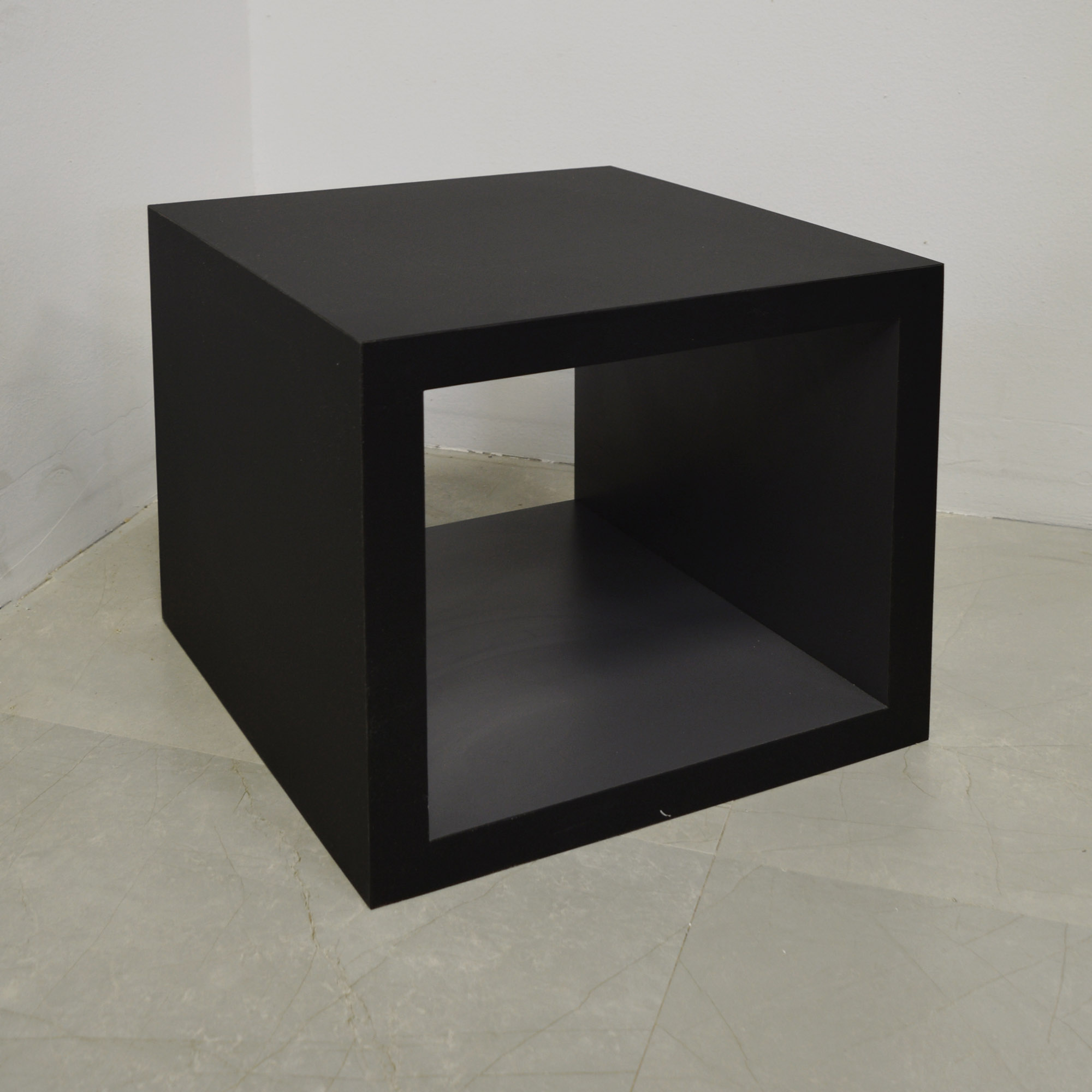 Albany Square Side Table in black traceless laminate shown here.