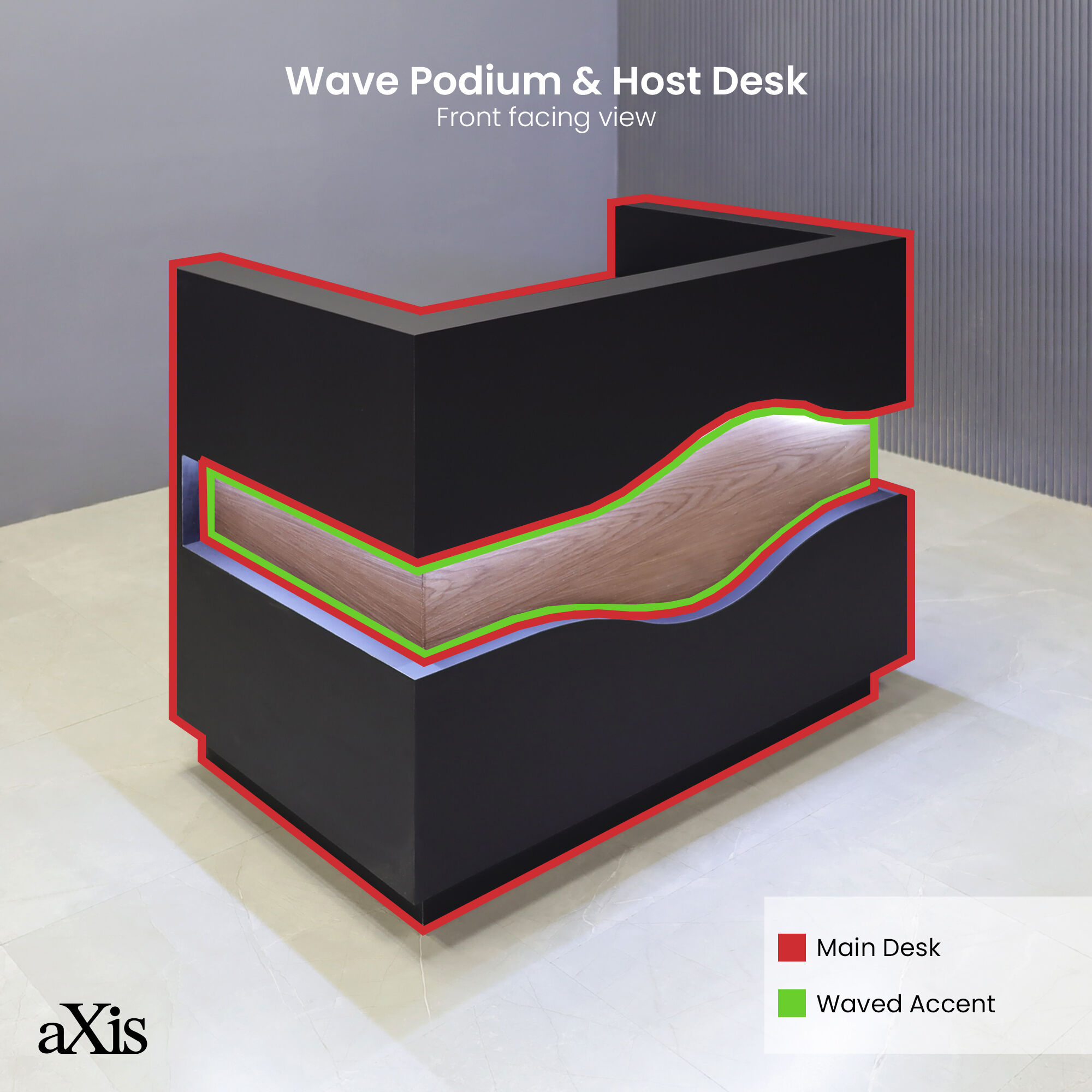 Wave Podium & Host Custom Desk