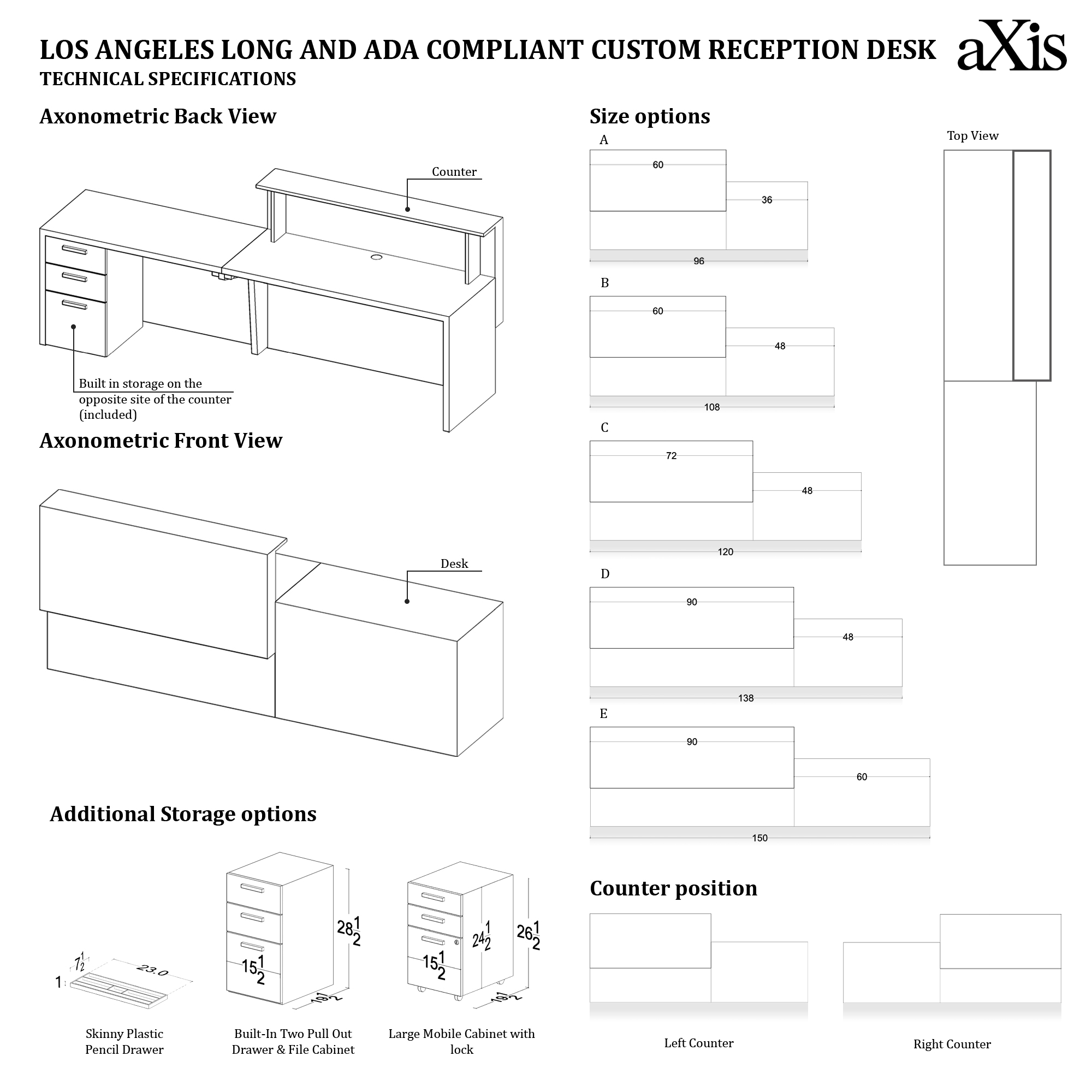 Los Angeles Long and ADA Compliant Custom Reception Desk