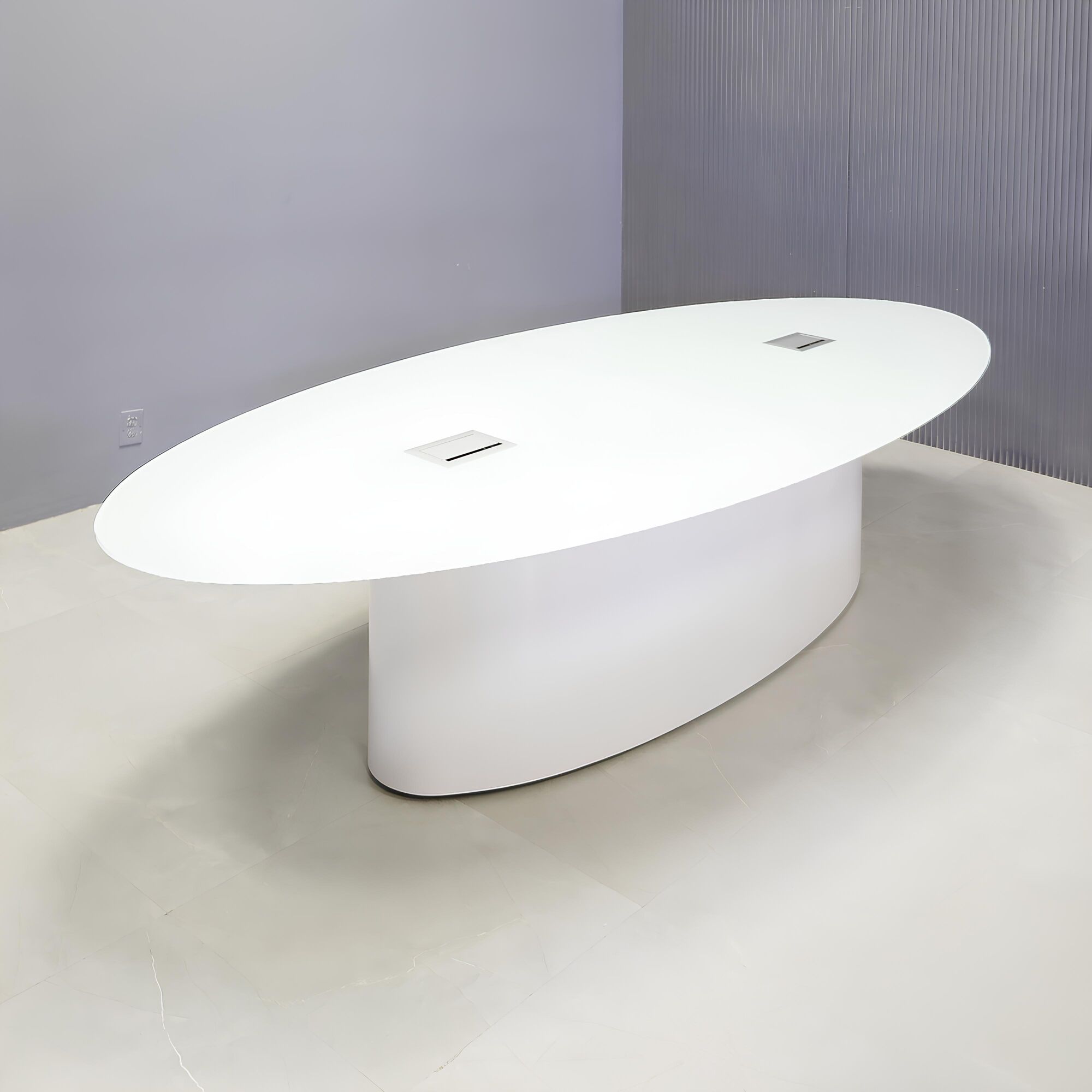 Omaha Oval Conference Table With Tempered Glass Top