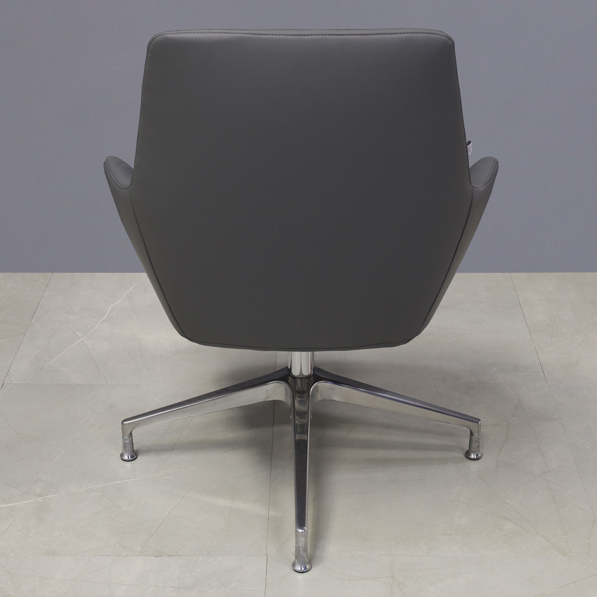 Silla Guest and Lobby Chair in gray leatherette, shown here.