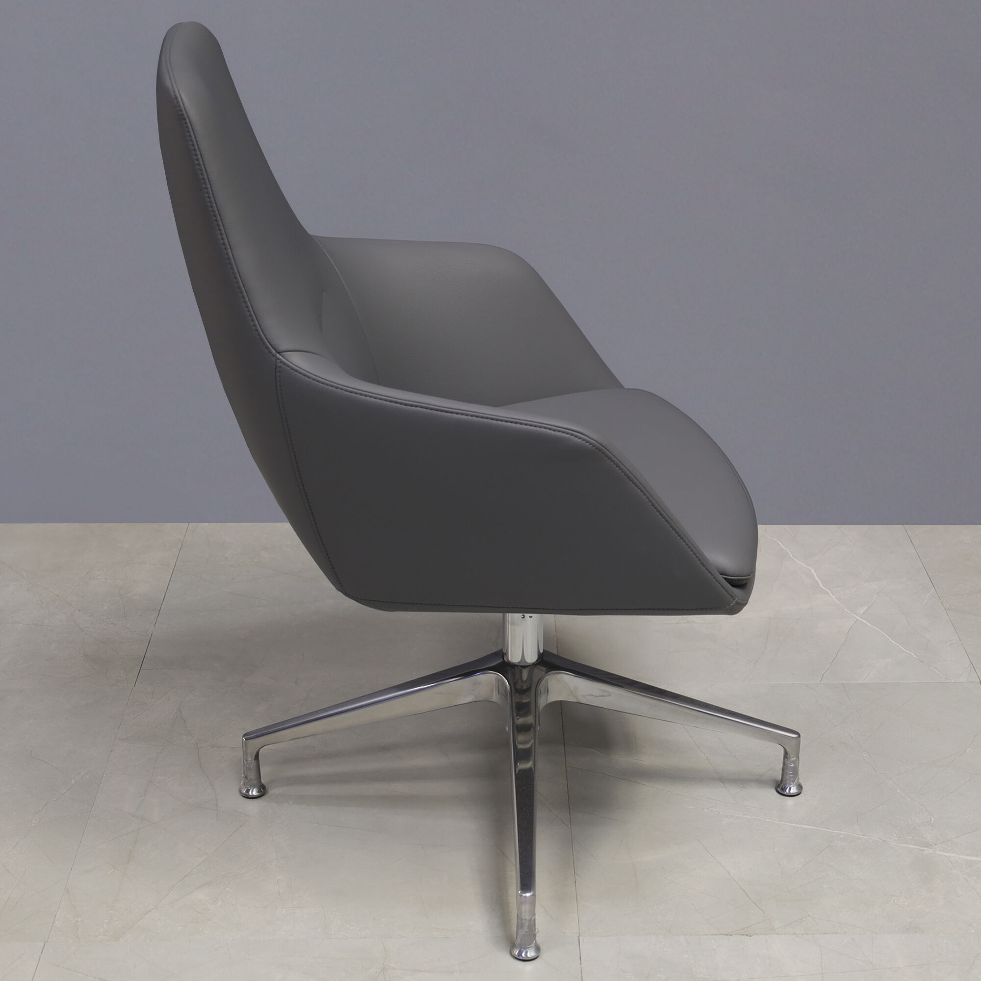 Silla Guest and Lobby Chair in gray leatherette, shown here.