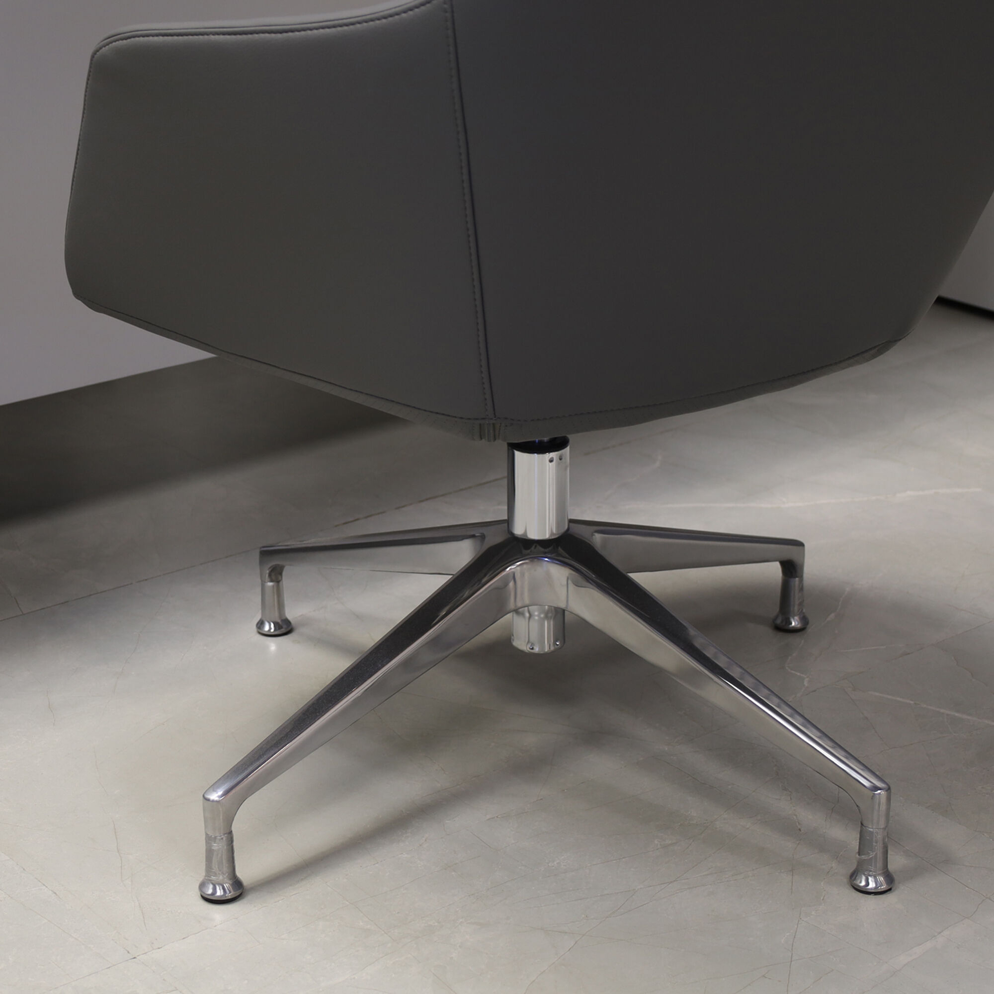 Silla Guest and Lobby Chair in gray leatherette, shown here.