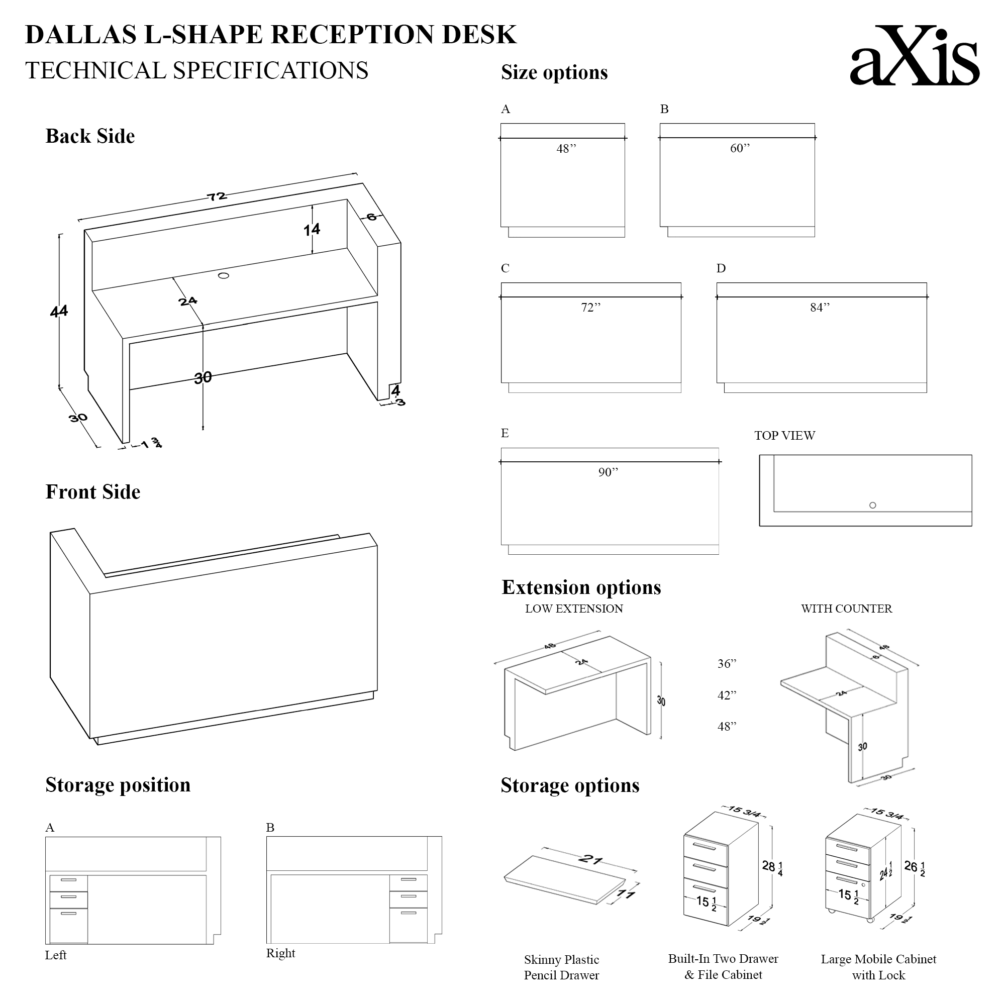 Dallas L-Shape Custom Reception Desk