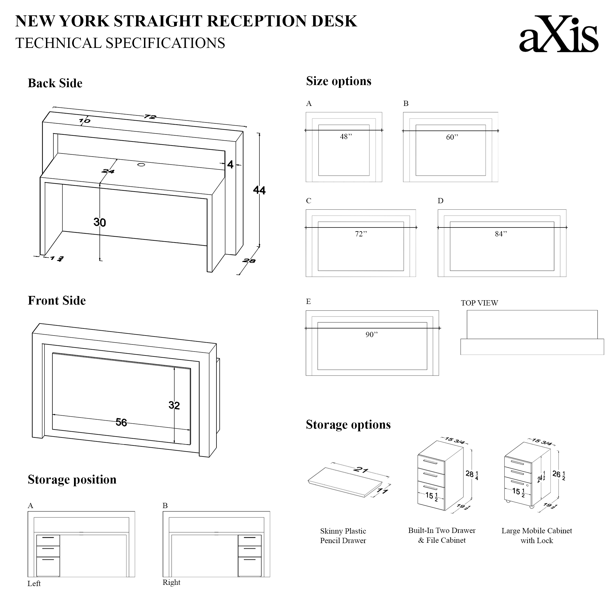 New York Straight Shape Custom Reception Desk