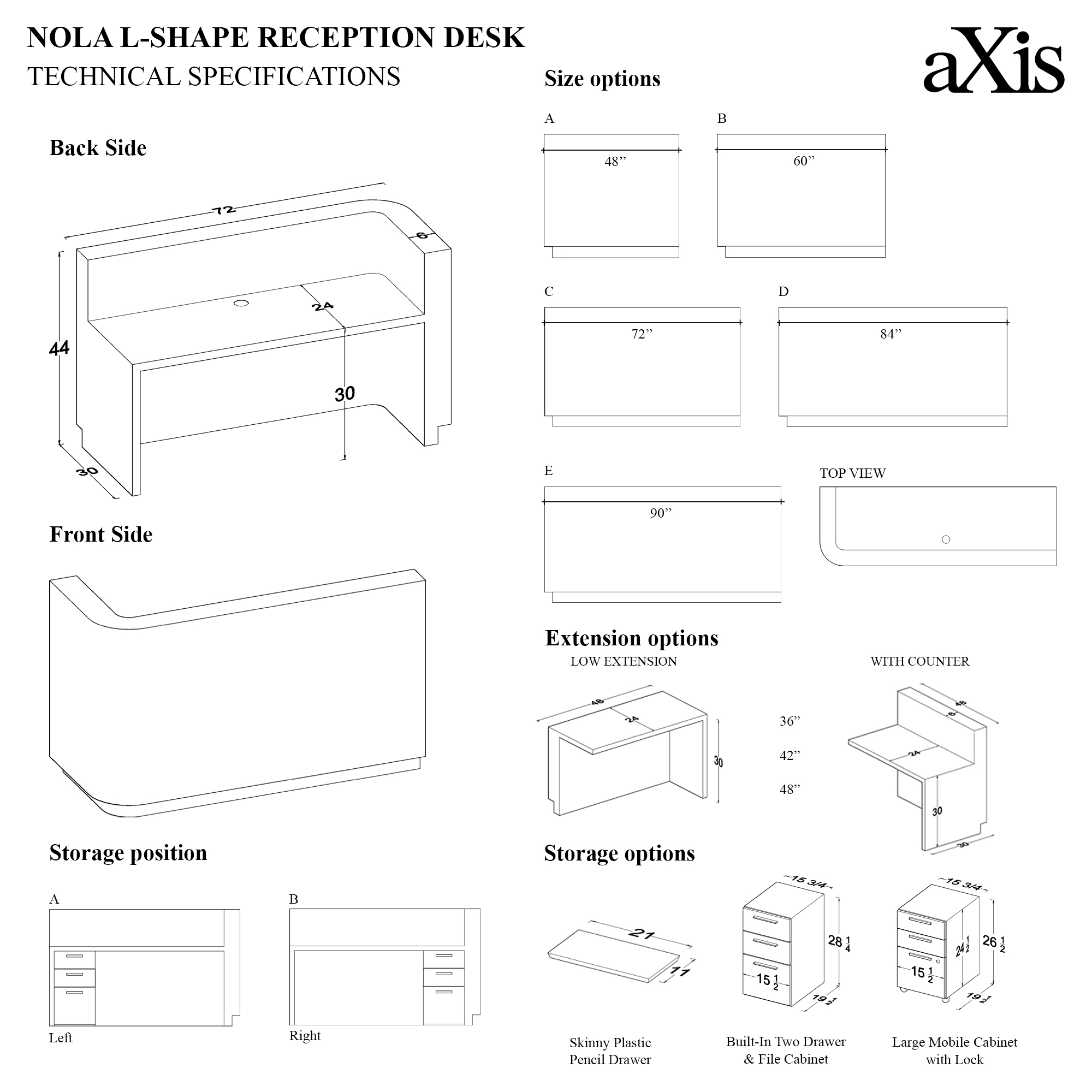 Nola L-Shape Custom Reception Desk