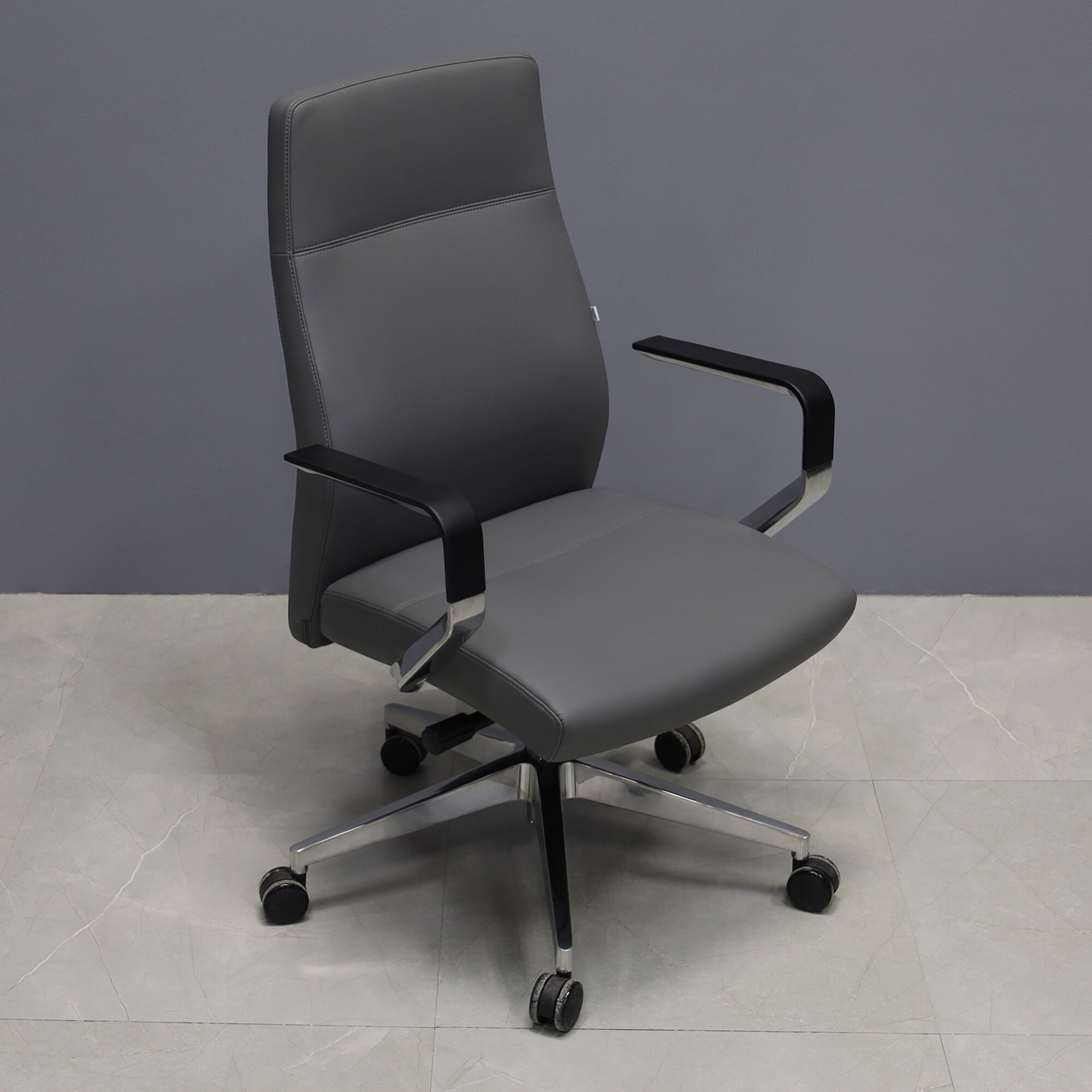 Tufino Conference and Task Chair in gray upholstery, shown here.